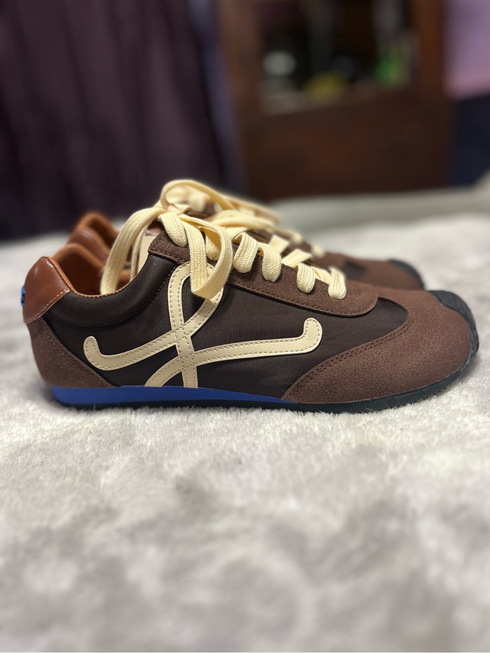 🤎 Loewe. Brown Blue Ballet Runner 2.0 Sneakers Never Worn Size 40 Euro 9 US